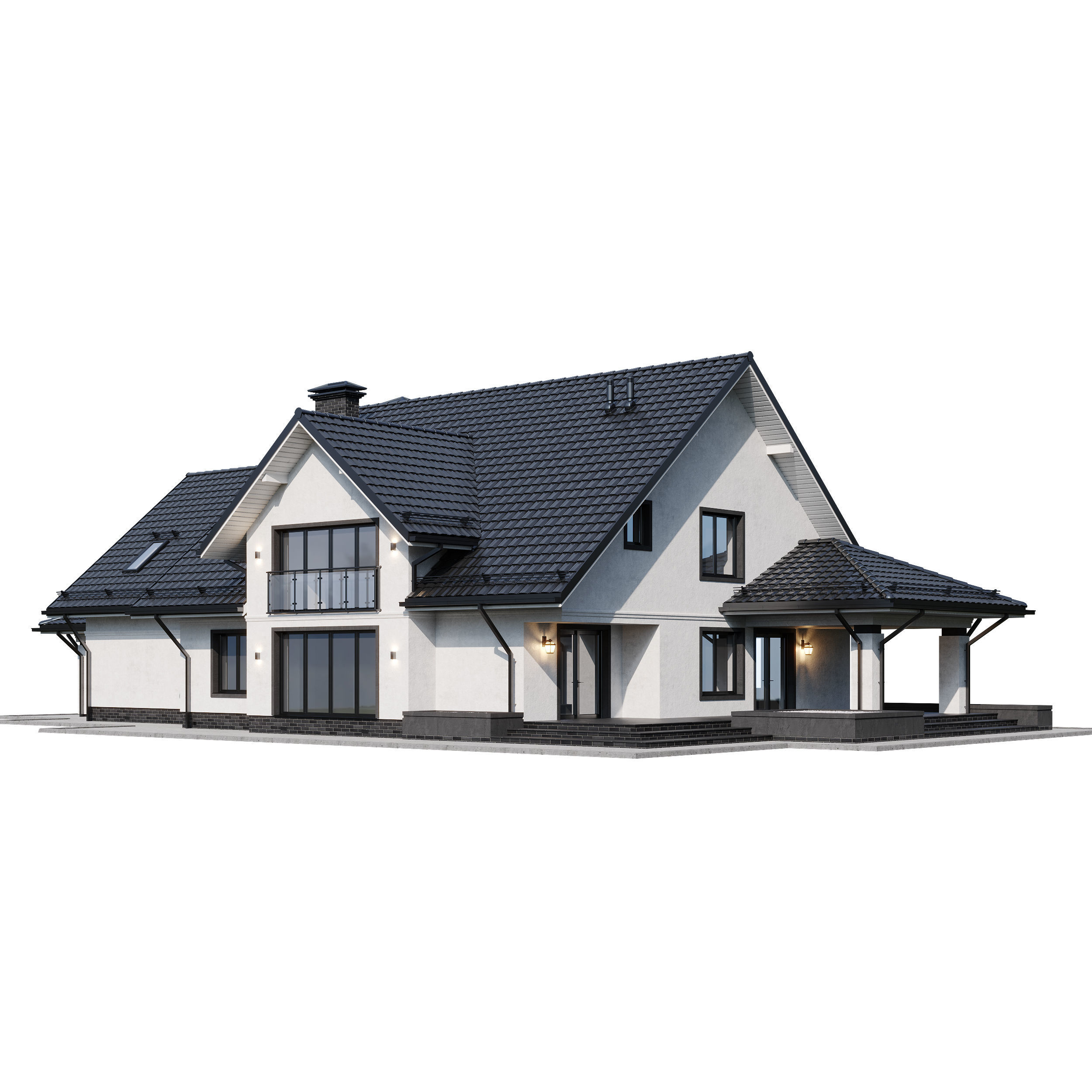 Privat house 4 with Blender file 3D model_9