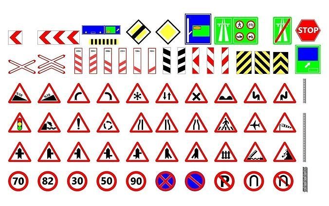 Traffic Signs 3D Model Collection