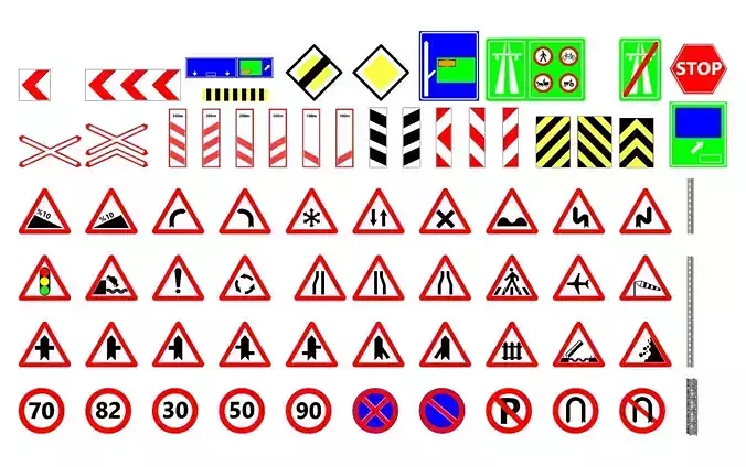 Traffic Signs 3D Model Collection