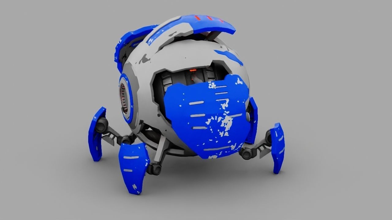 ball robot  rigged character 3D model_3