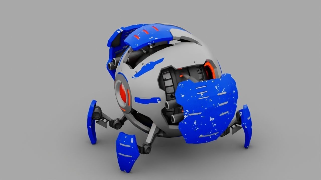 ball robot  rigged character 3D model_5