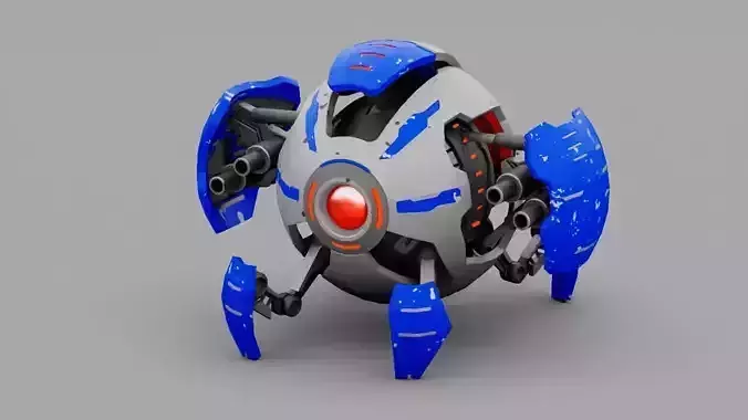 ball robot  rigged character 3D model