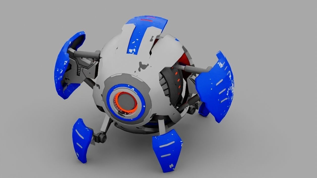 ball robot  rigged character 3D model_4