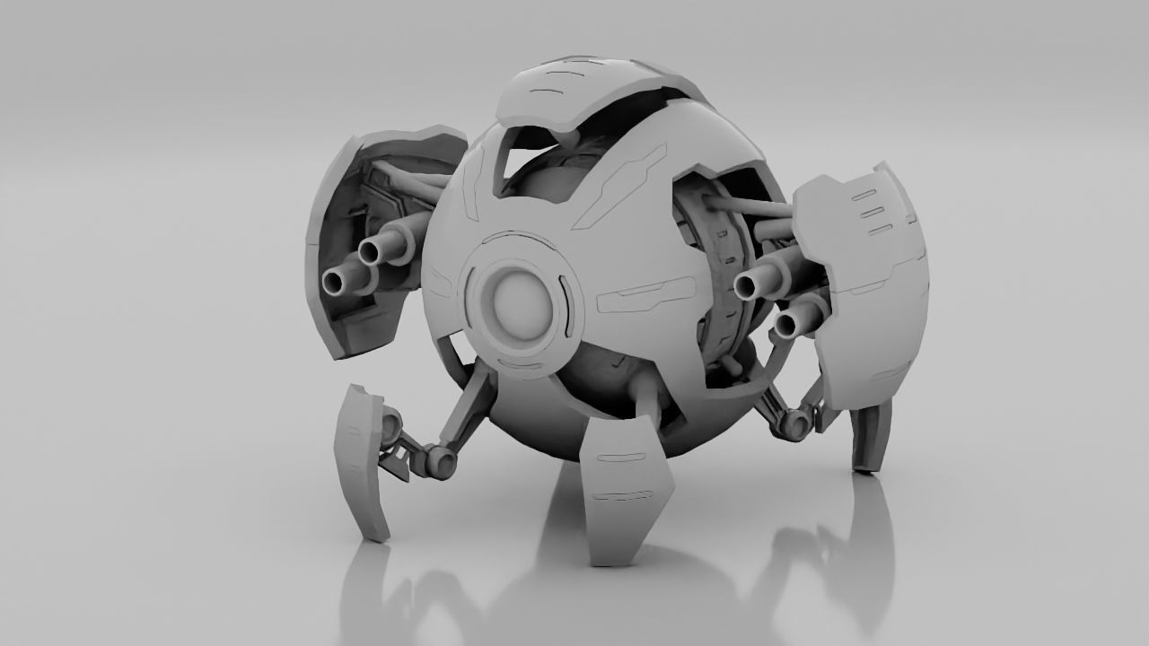 ball robot  rigged character 3D model_10