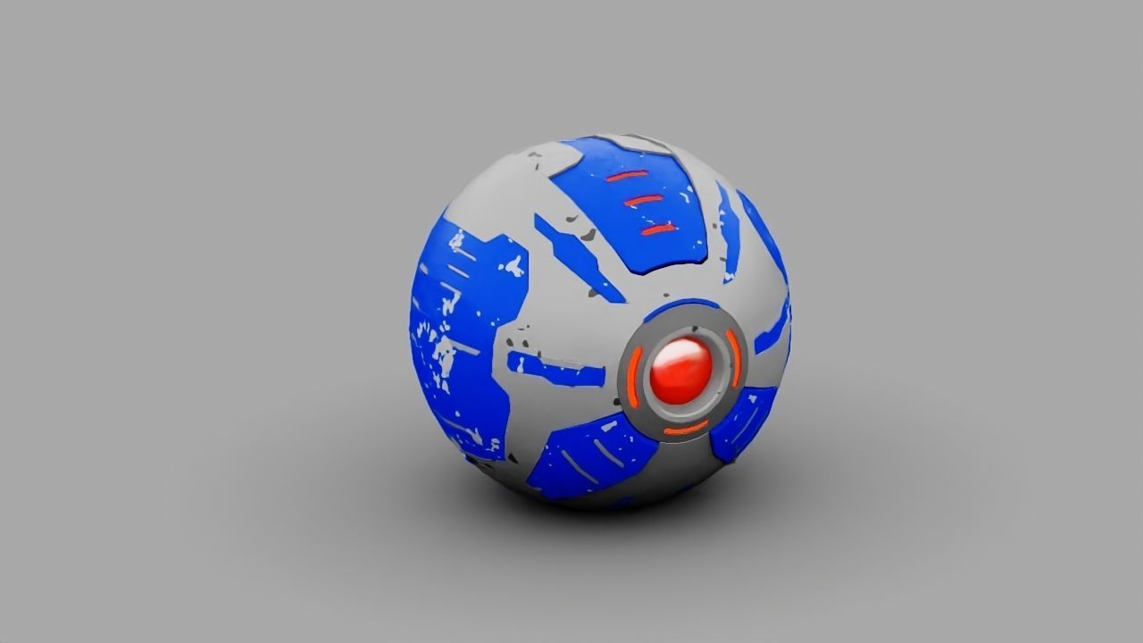 ball robot  rigged character 3D model_8
