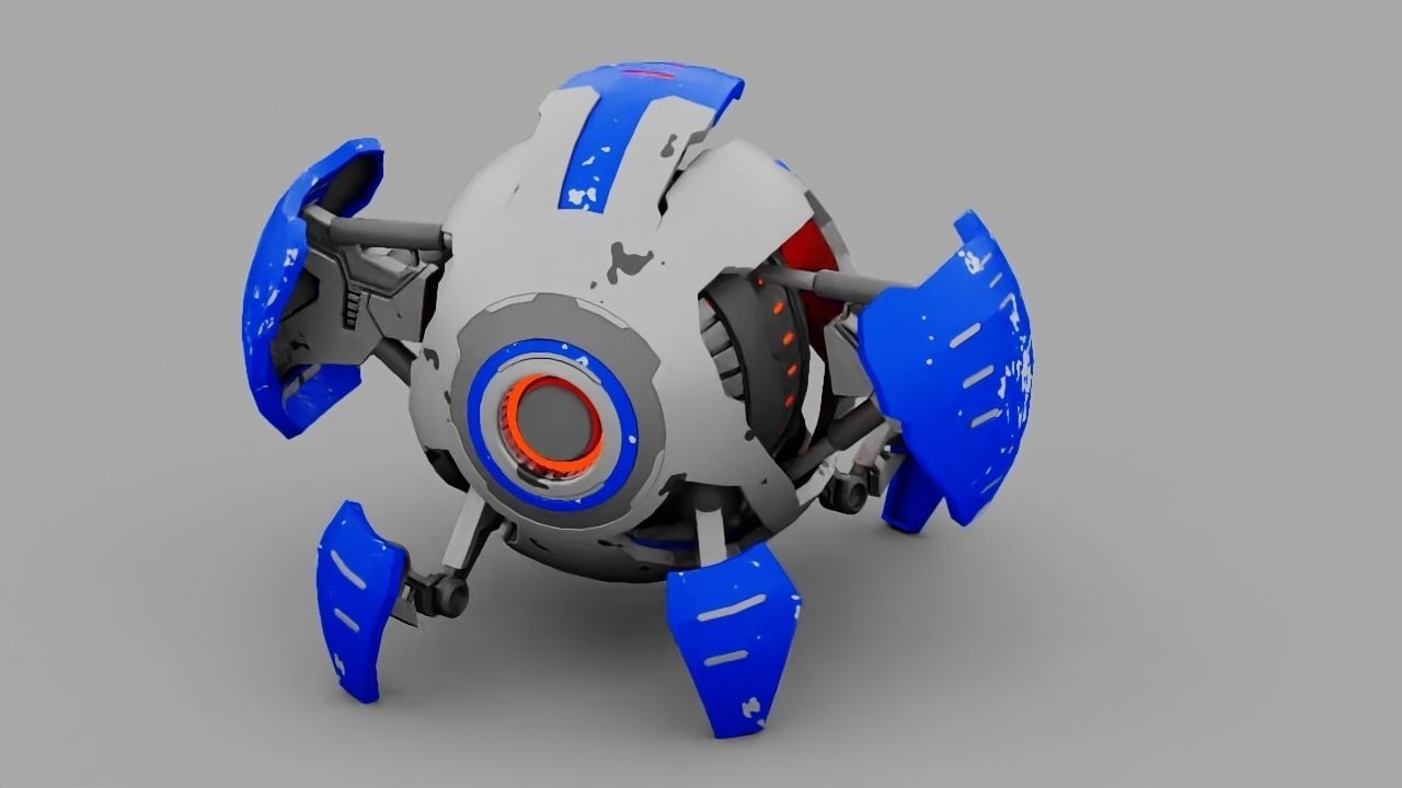 ball robot  rigged character 3D model_1