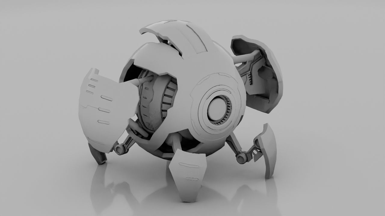 ball robot  rigged character 3D model_9