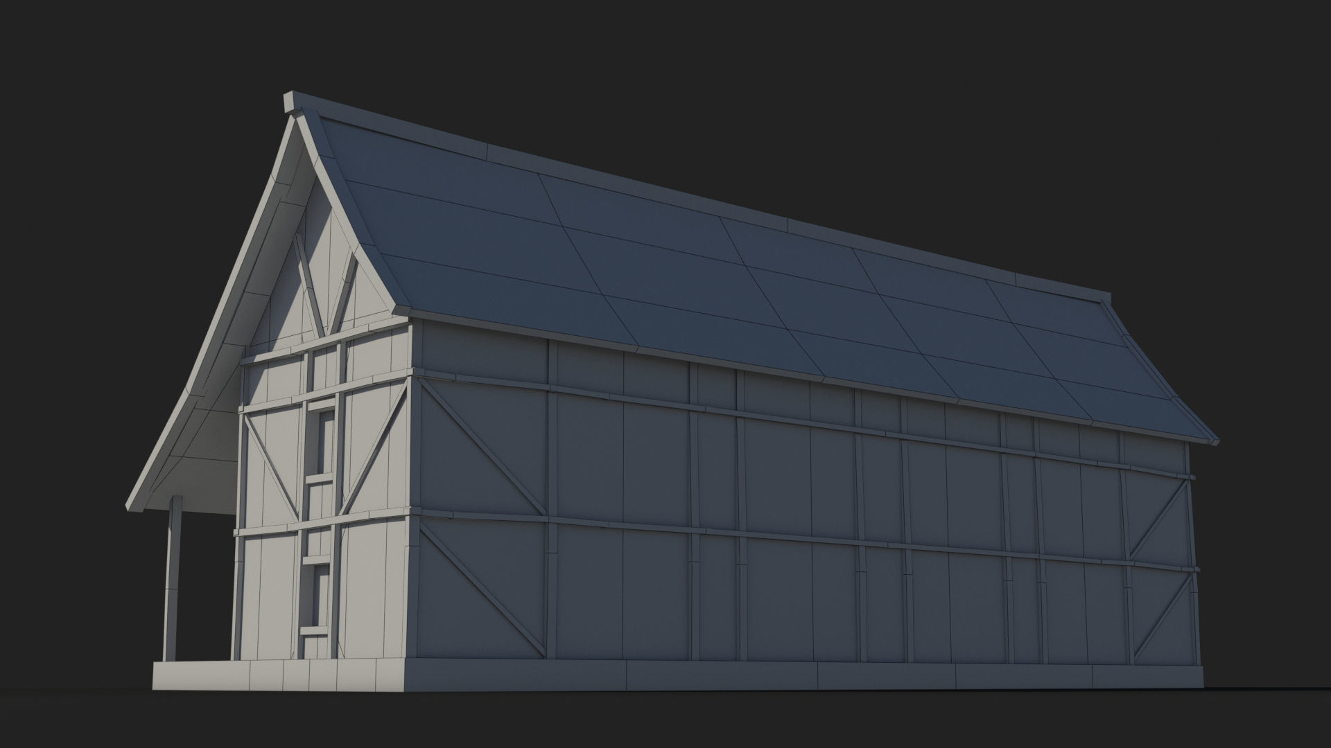 Medieval house x25 Low-poly 3D model_9