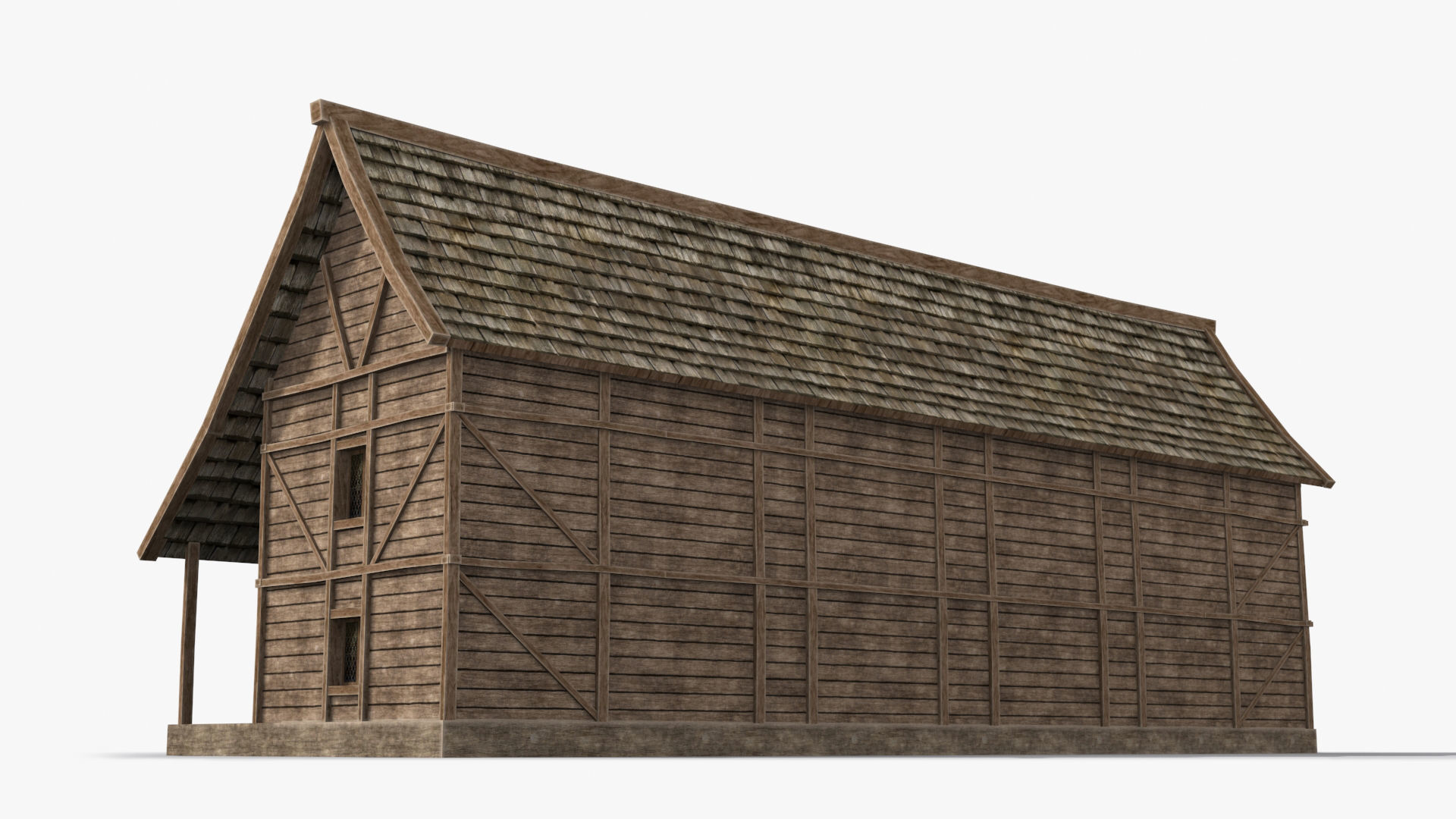 Medieval house x25 Low-poly 3D model_4