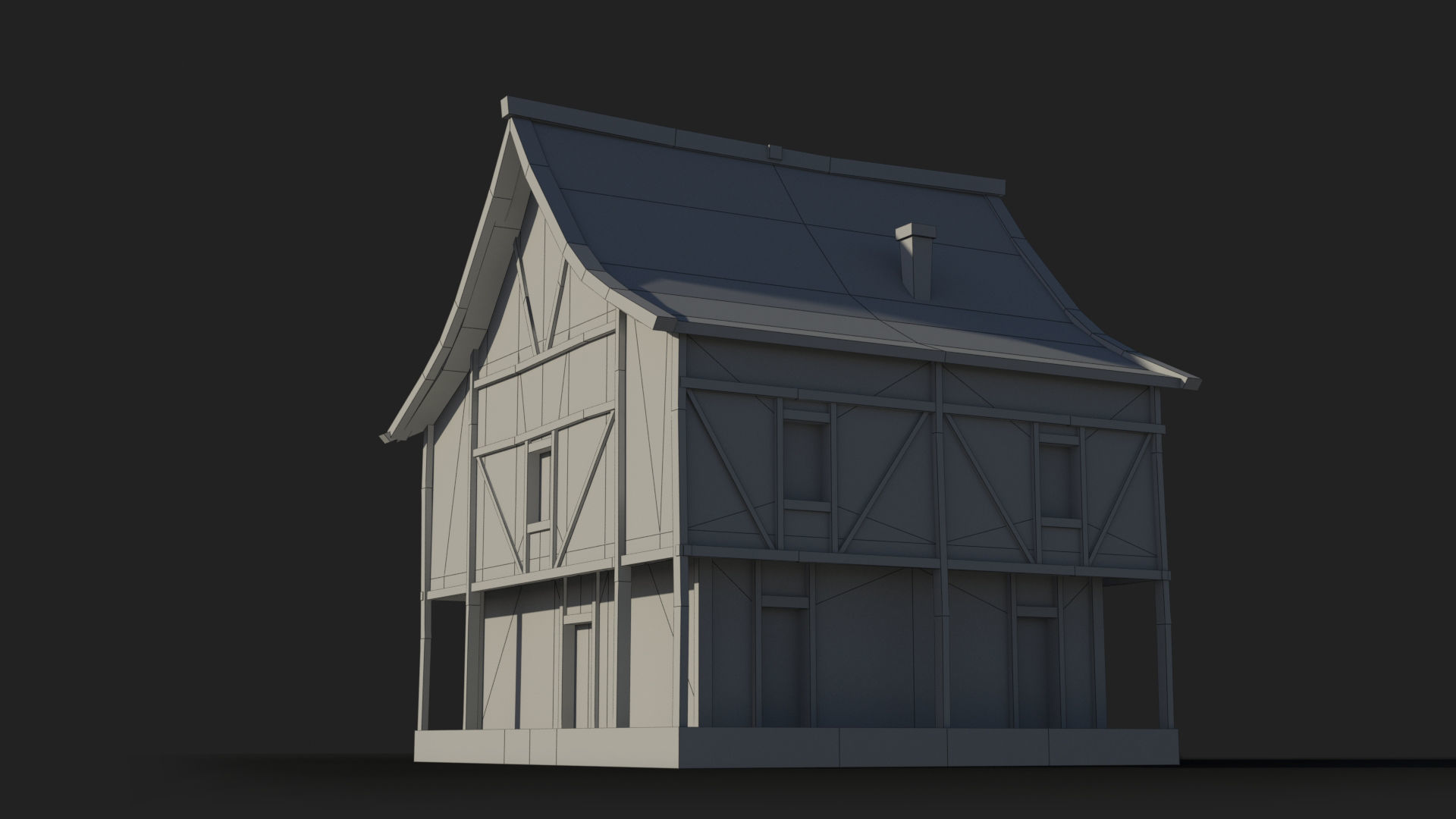 Medieval house x29 Low-poly 3D model_9