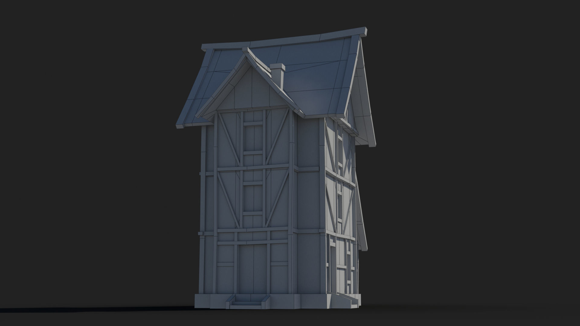 Medieval house x30 Low-poly 3D model_8