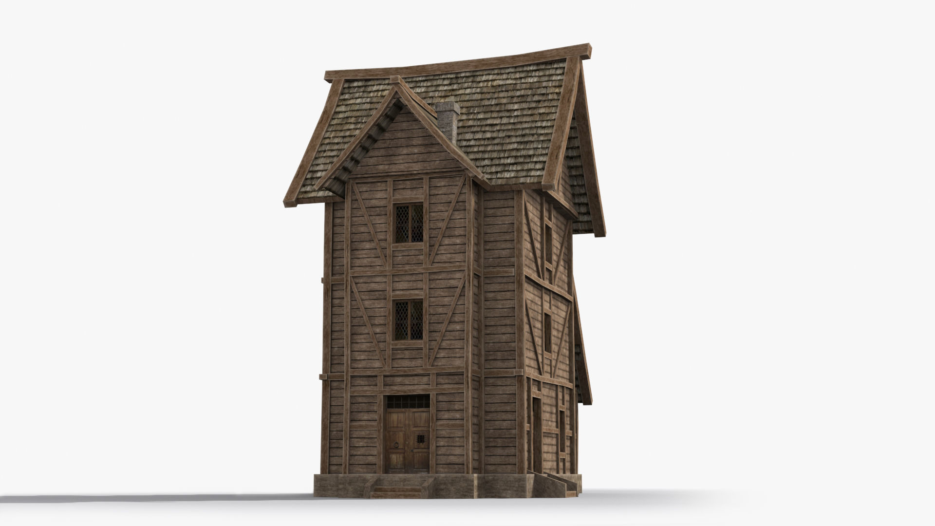 Medieval house x30 Low-poly 3D model_3