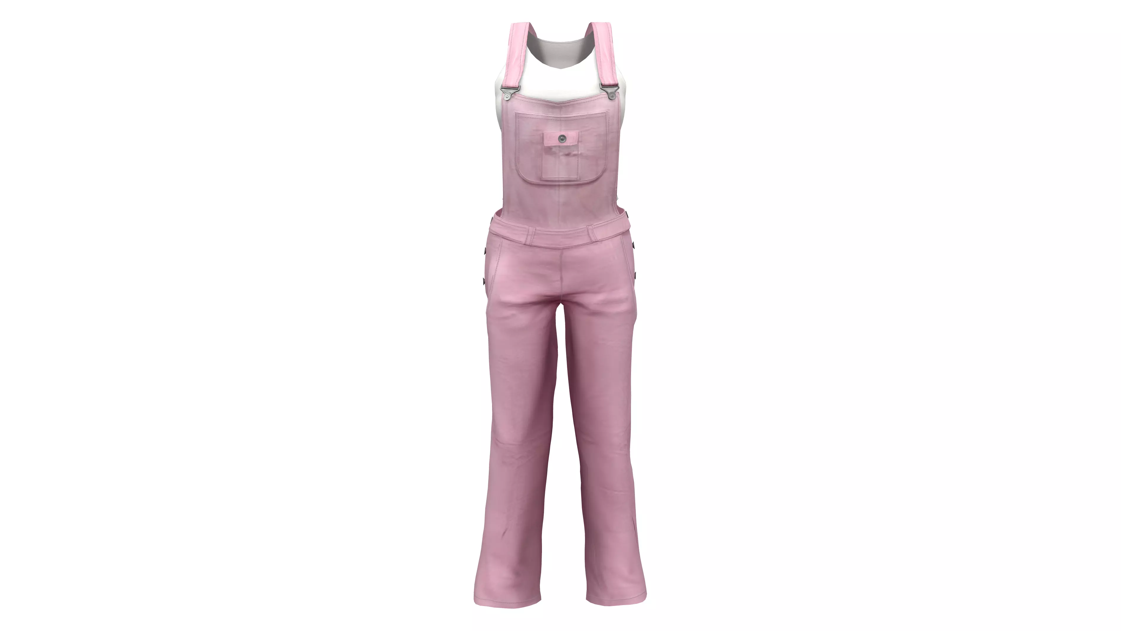 Womens Jumpsuit Low-poly 3D model_0