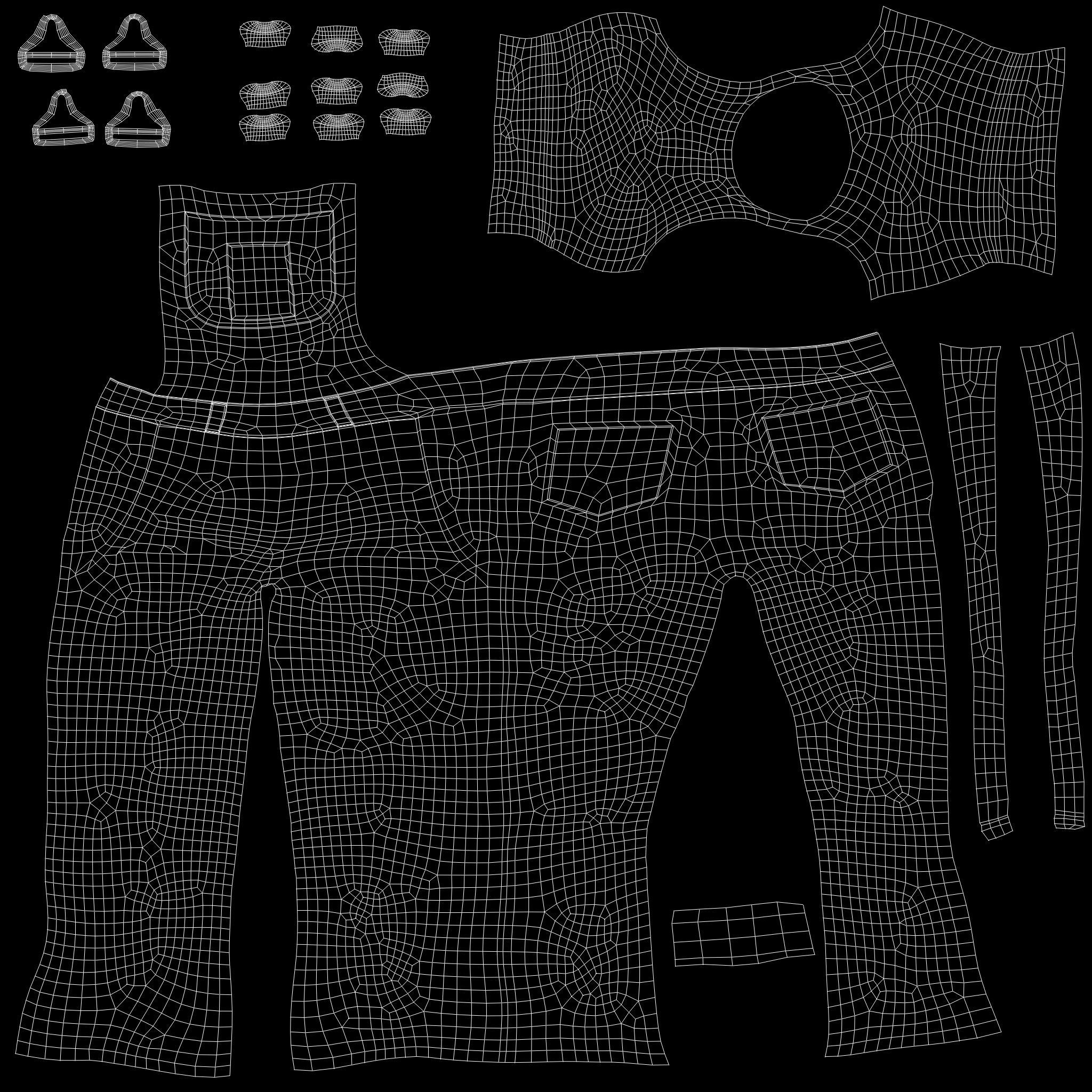 Womens Jumpsuit Low-poly 3D model_14