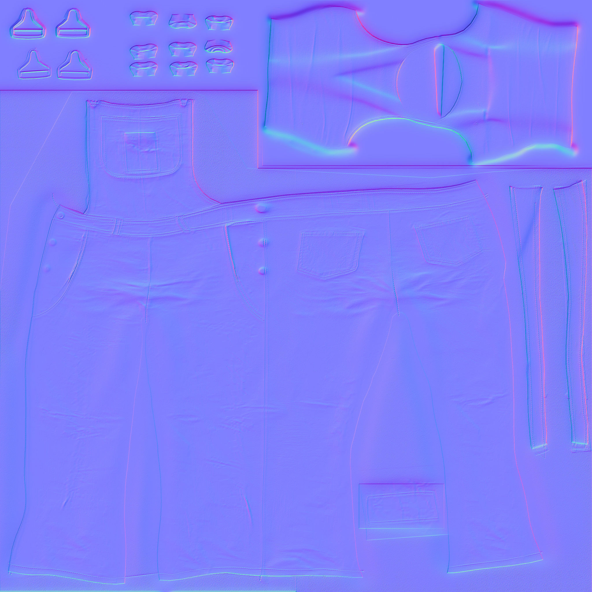 Womens Jumpsuit Low-poly 3D model_11