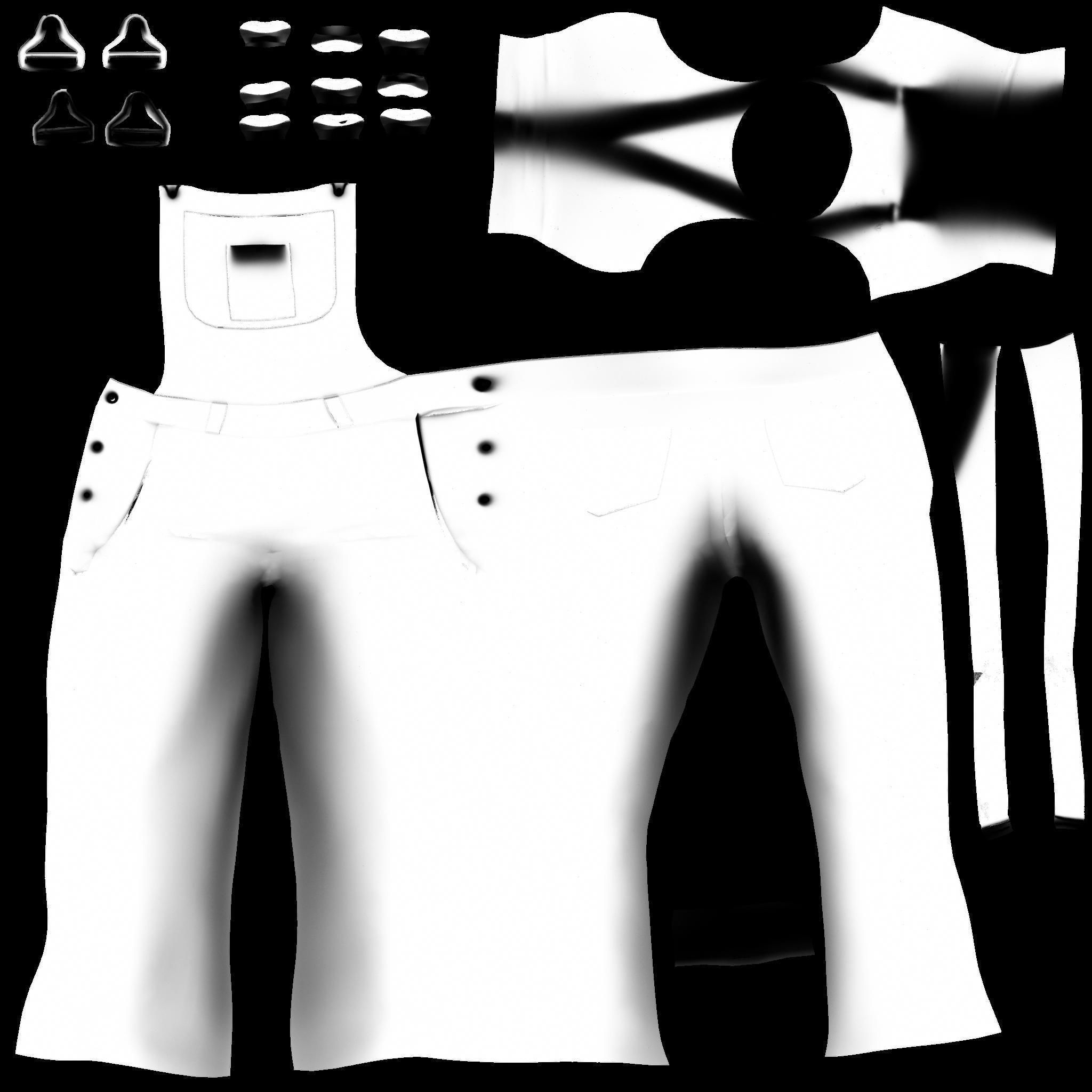 Womens Jumpsuit Low-poly 3D model_13