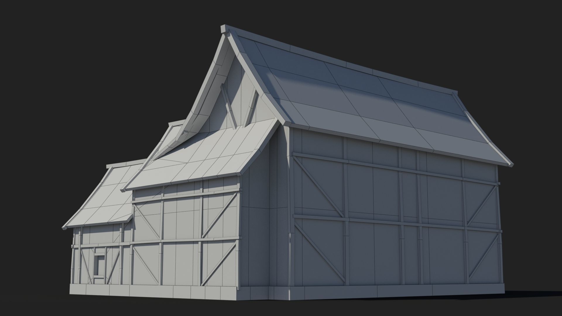 Medieval house x31 Low-poly 3D model_9