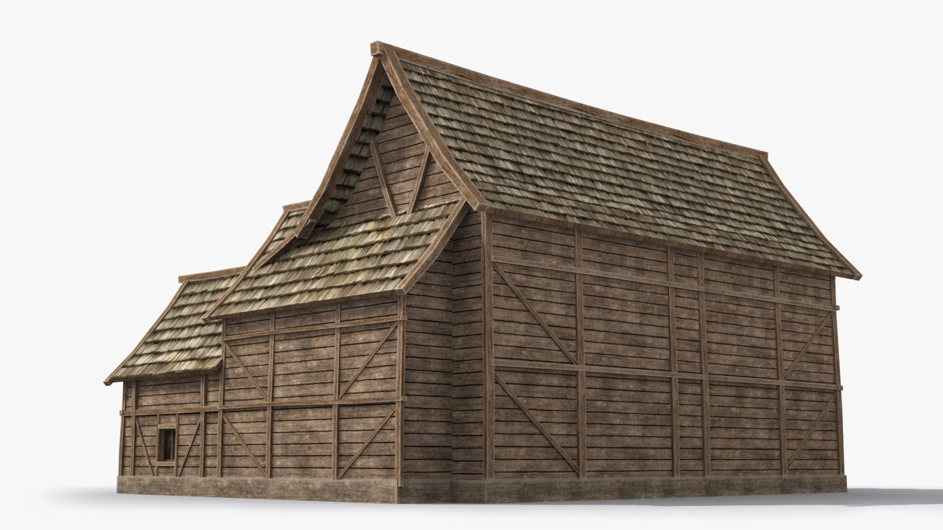 Medieval house x31 Low-poly 3D model_4