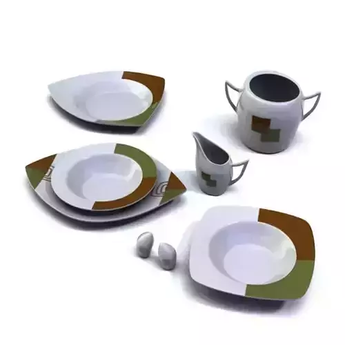 Modern Service Set Unique Geometric Design