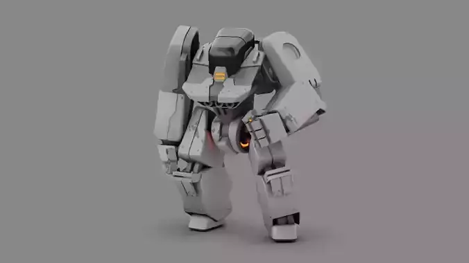 combat robot rigged character