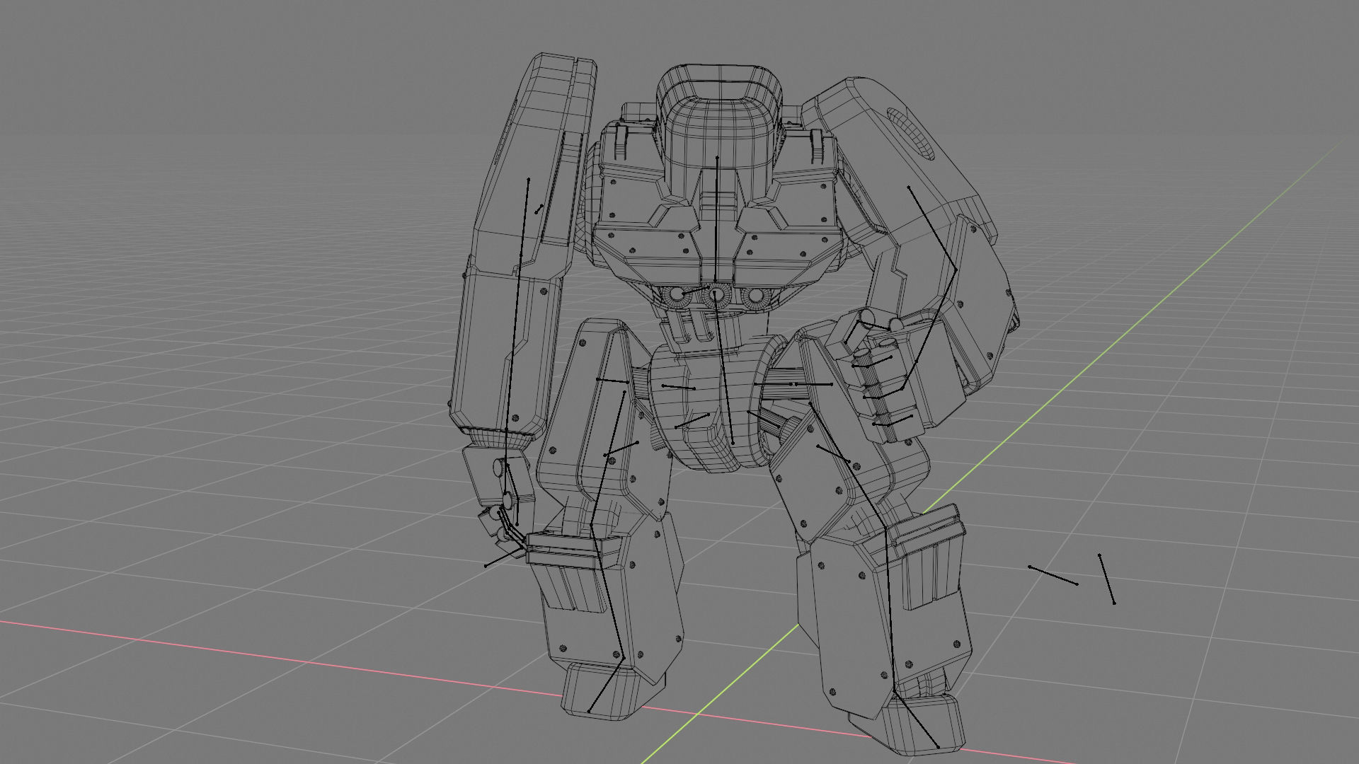 combat robot rigged character 3D model_4