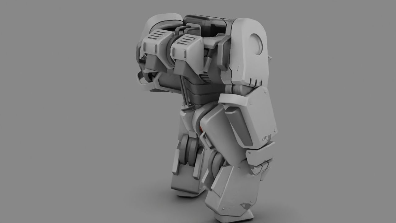 combat robot rigged character 3D model_2