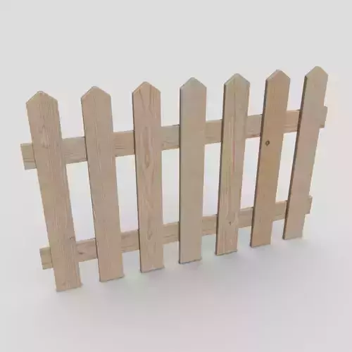 Wood Fence 2 Low-poly 3D model