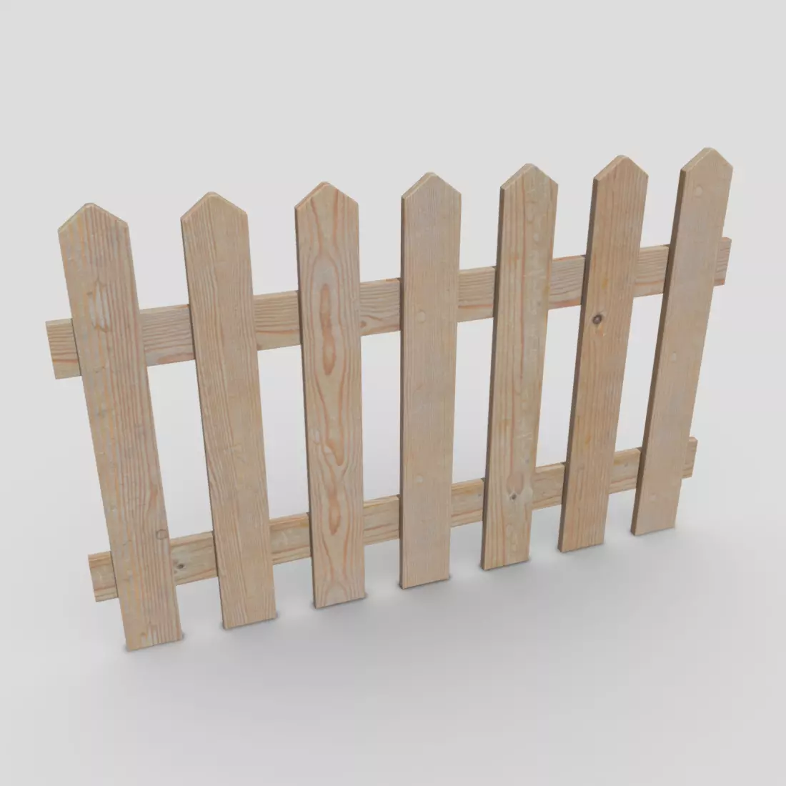 Wood Fence 2 Low-poly 3D model_0