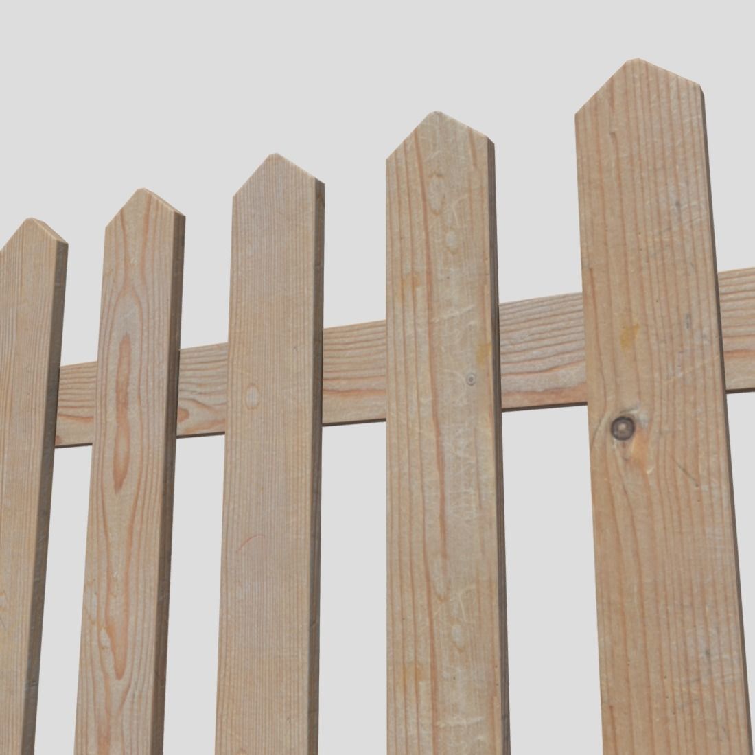 Wood Fence 2 Low-poly 3D model_13