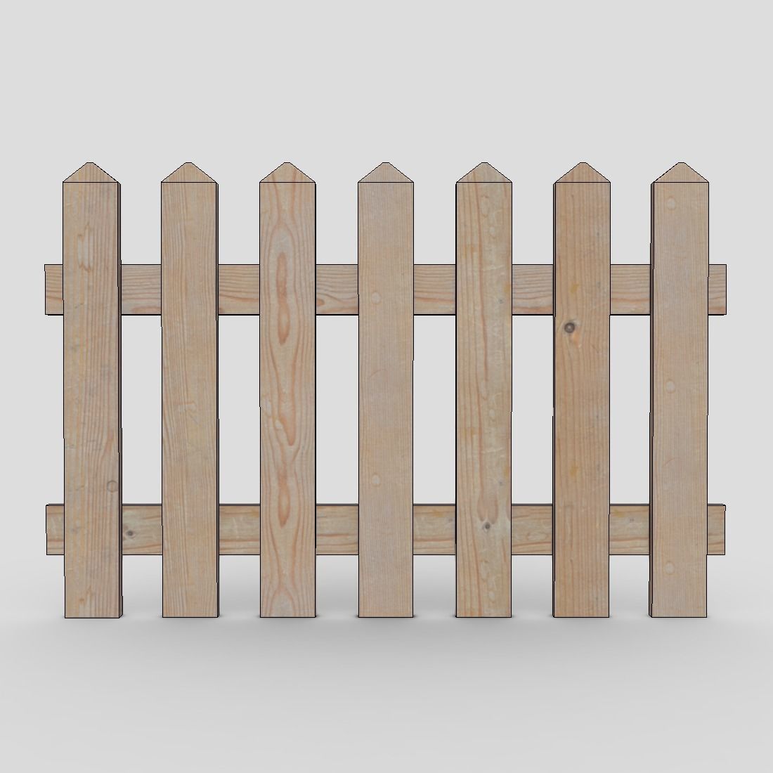 Wood Fence 2 Low-poly 3D model_4