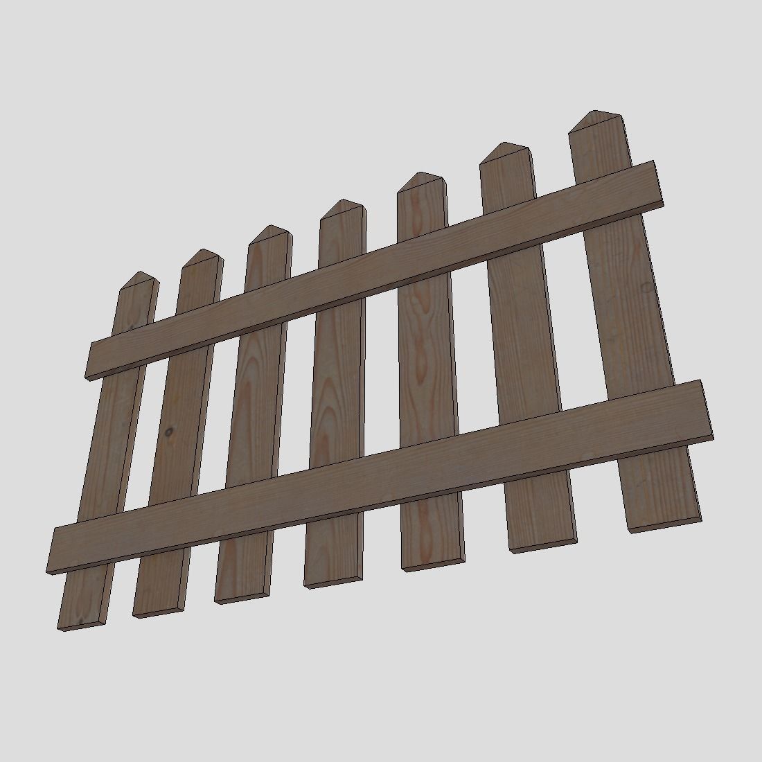Wood Fence 2 Low-poly 3D model_10
