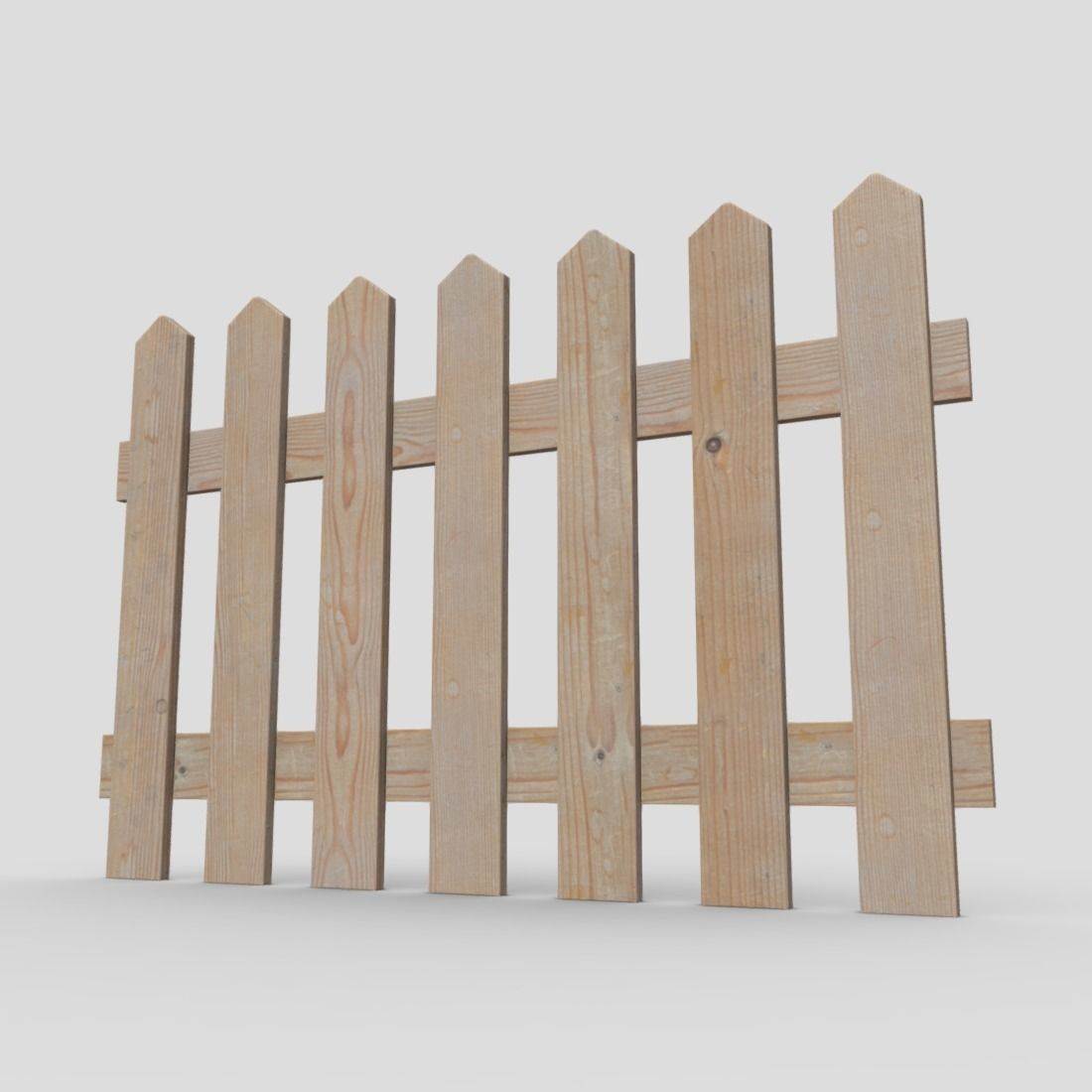 Wood Fence 2 Low-poly 3D model_11