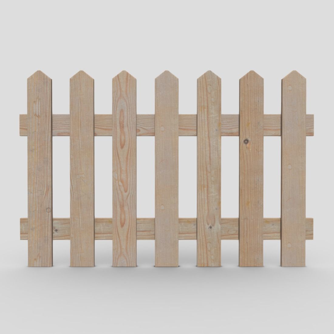 Wood Fence 2 Low-poly 3D model_3