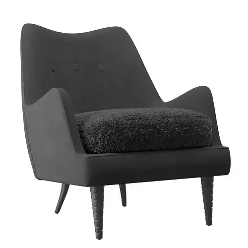 JED BLACK SHEARLING CHAIR