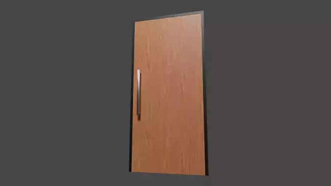 Basic wooden office door Low-poly 3D model
