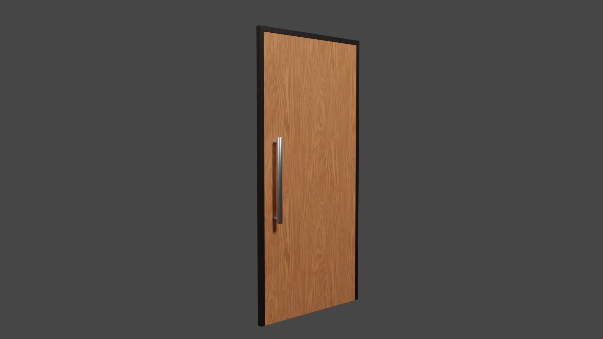 Basic wooden office door Low-poly 3D model_1