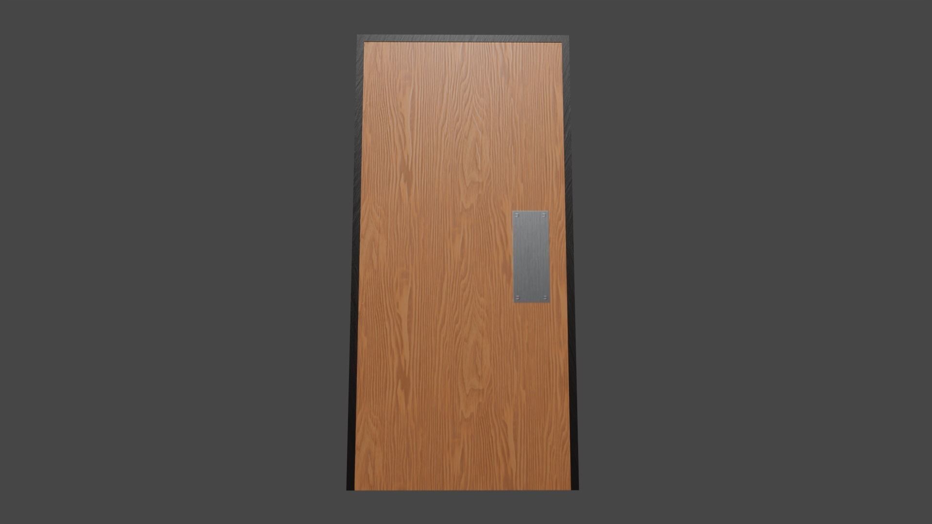 Basic wooden office door Low-poly 3D model_2