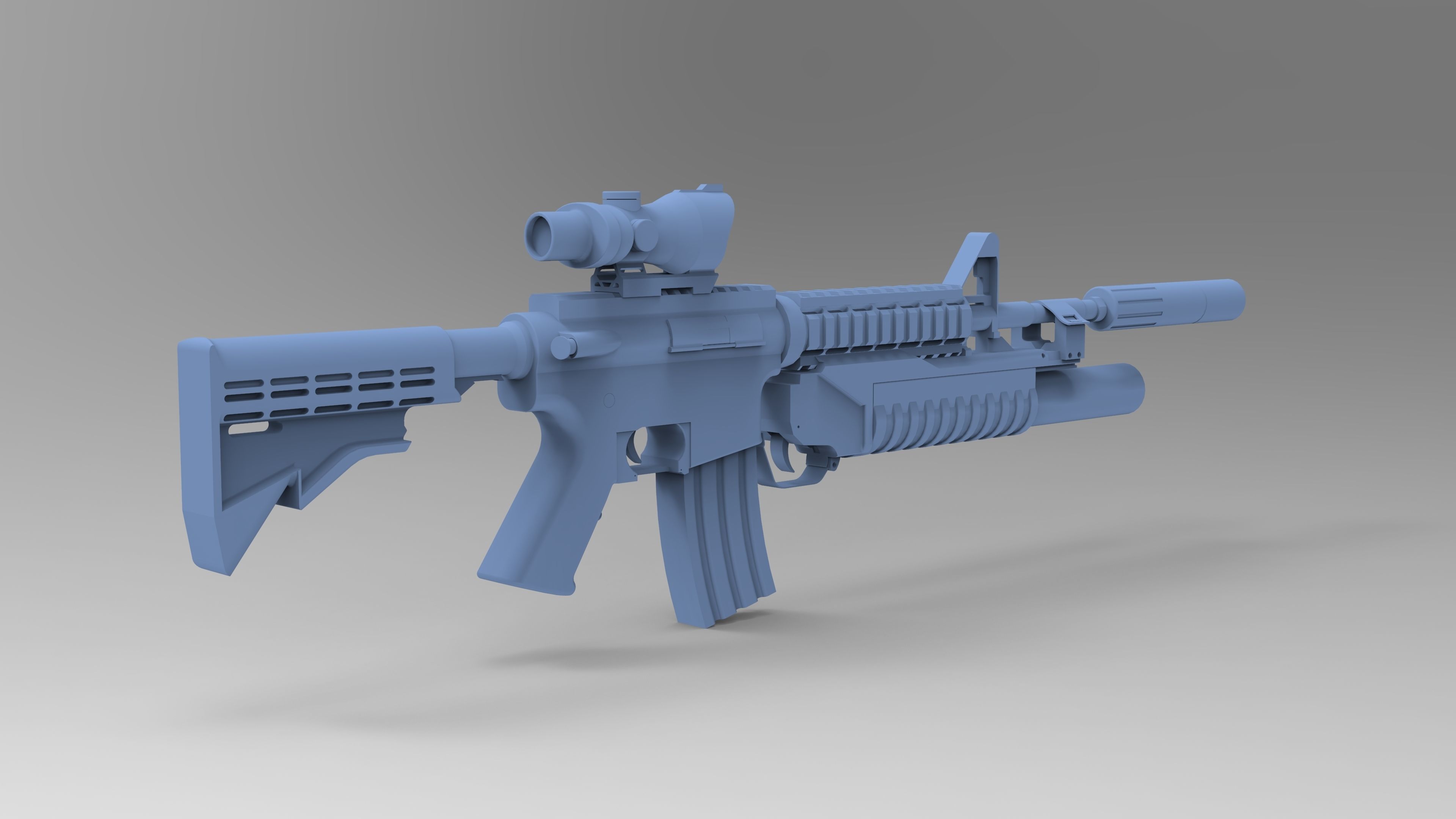 M4 Carbine 3D model_3