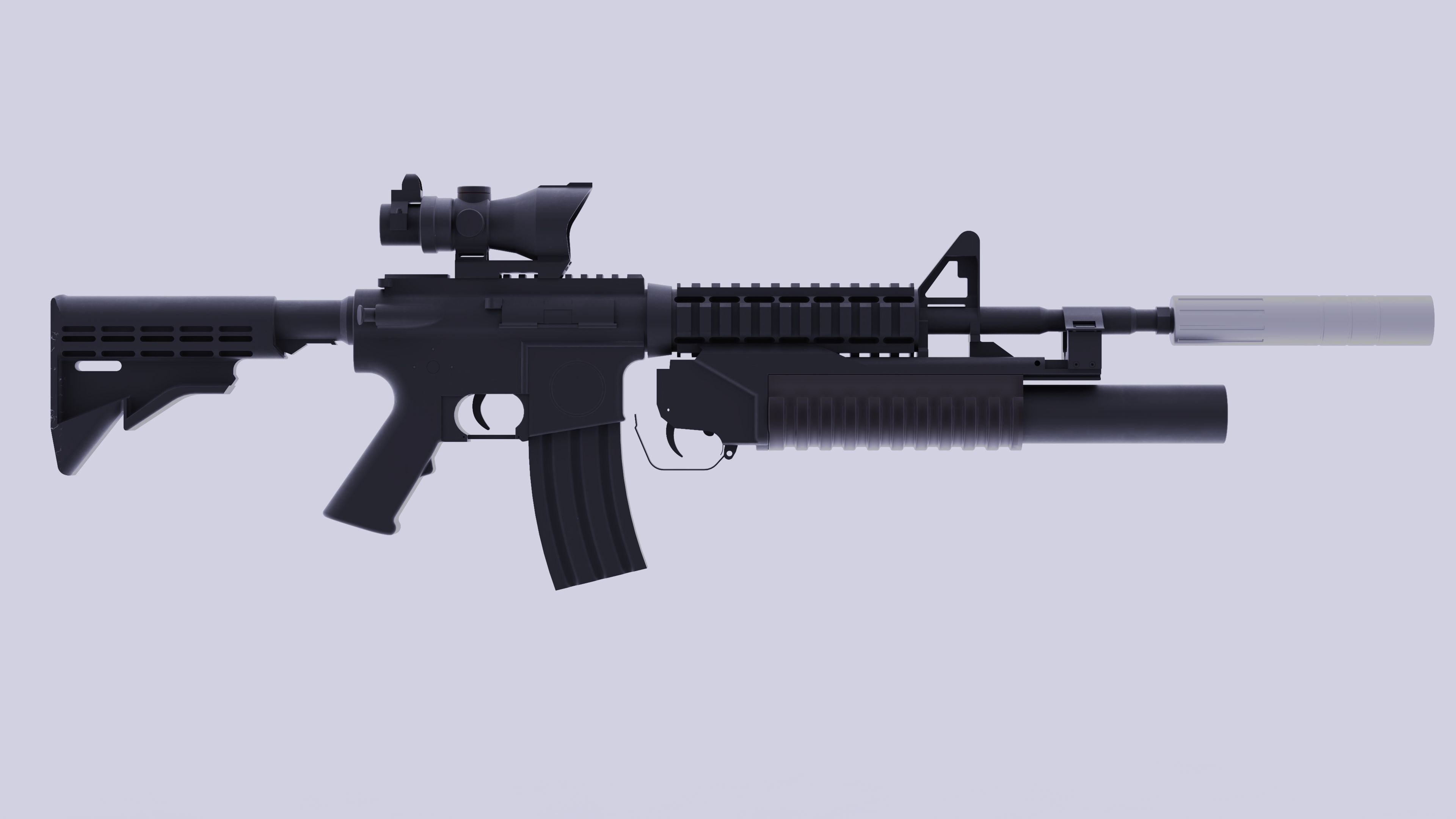 M4 Carbine 3D model_4