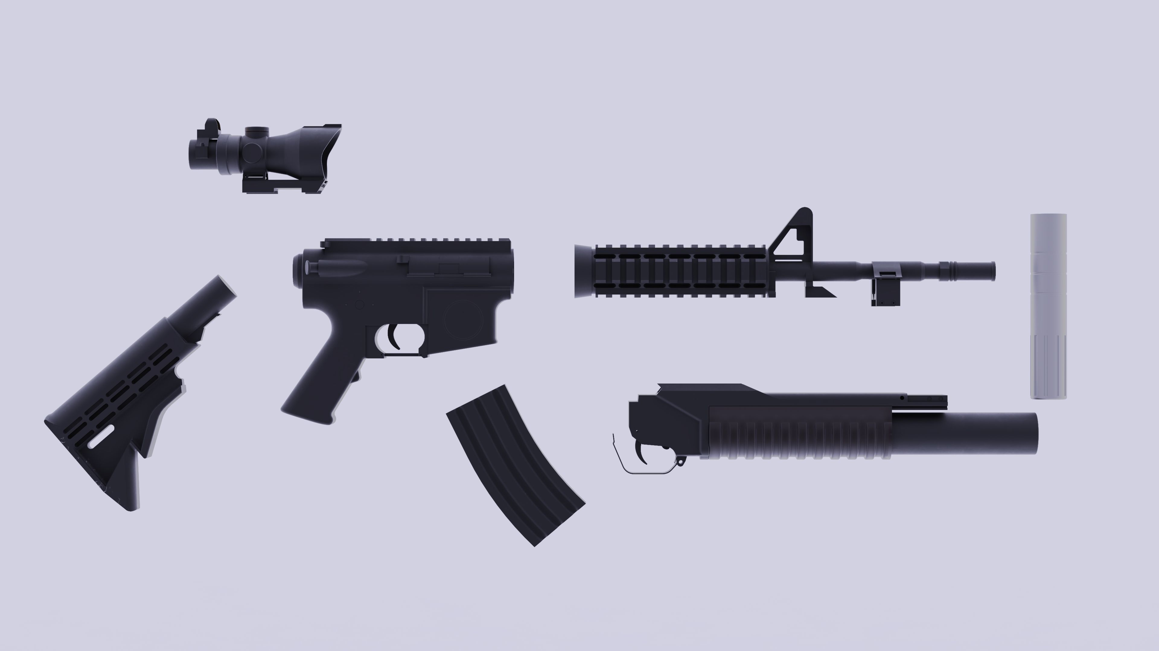 M4 Carbine 3D model_1