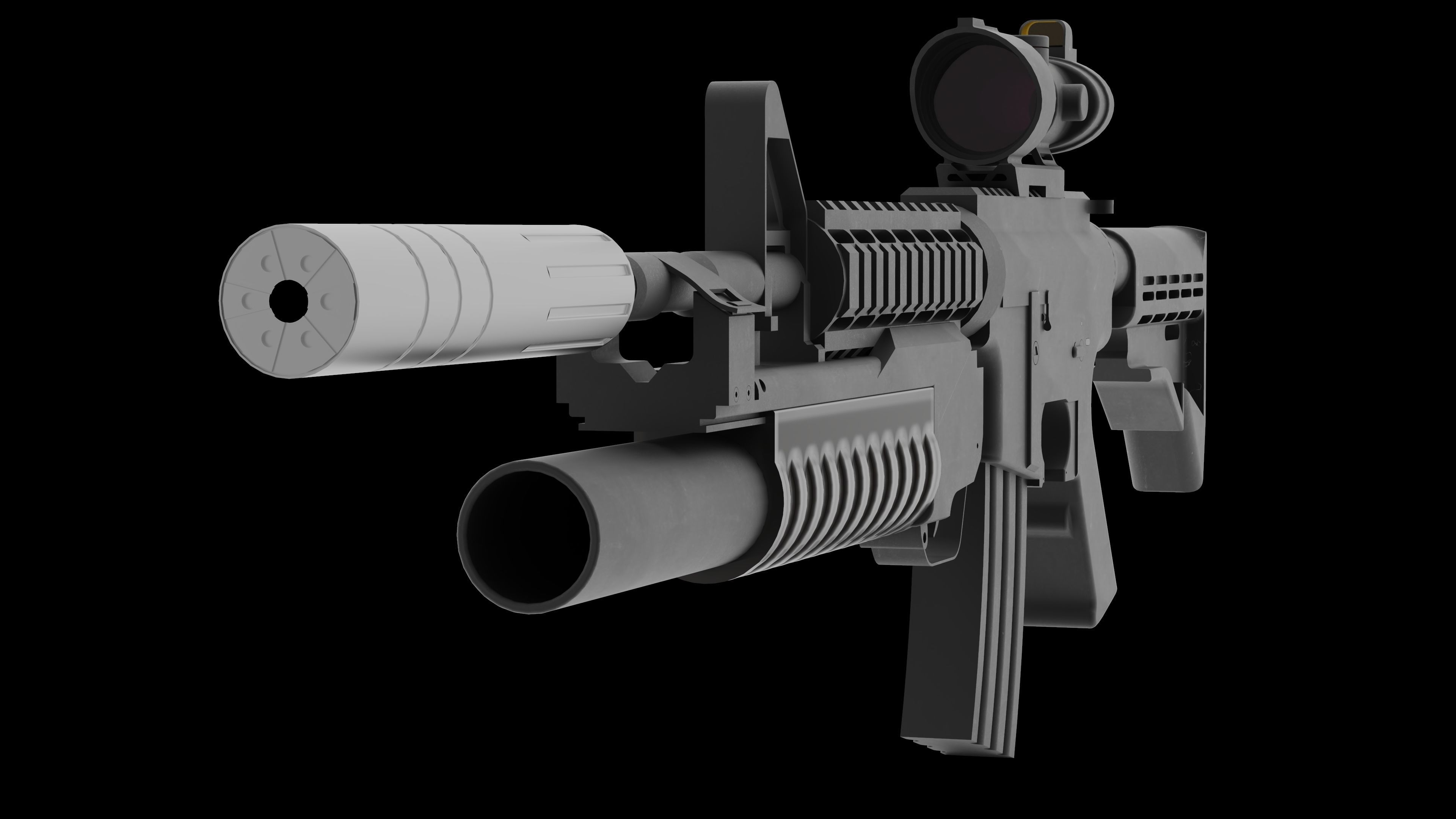 M4 Carbine 3D model_2