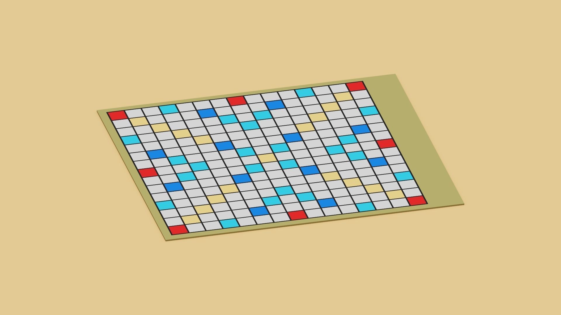 Voxel Scrabble Game Low-poly 3D model_14