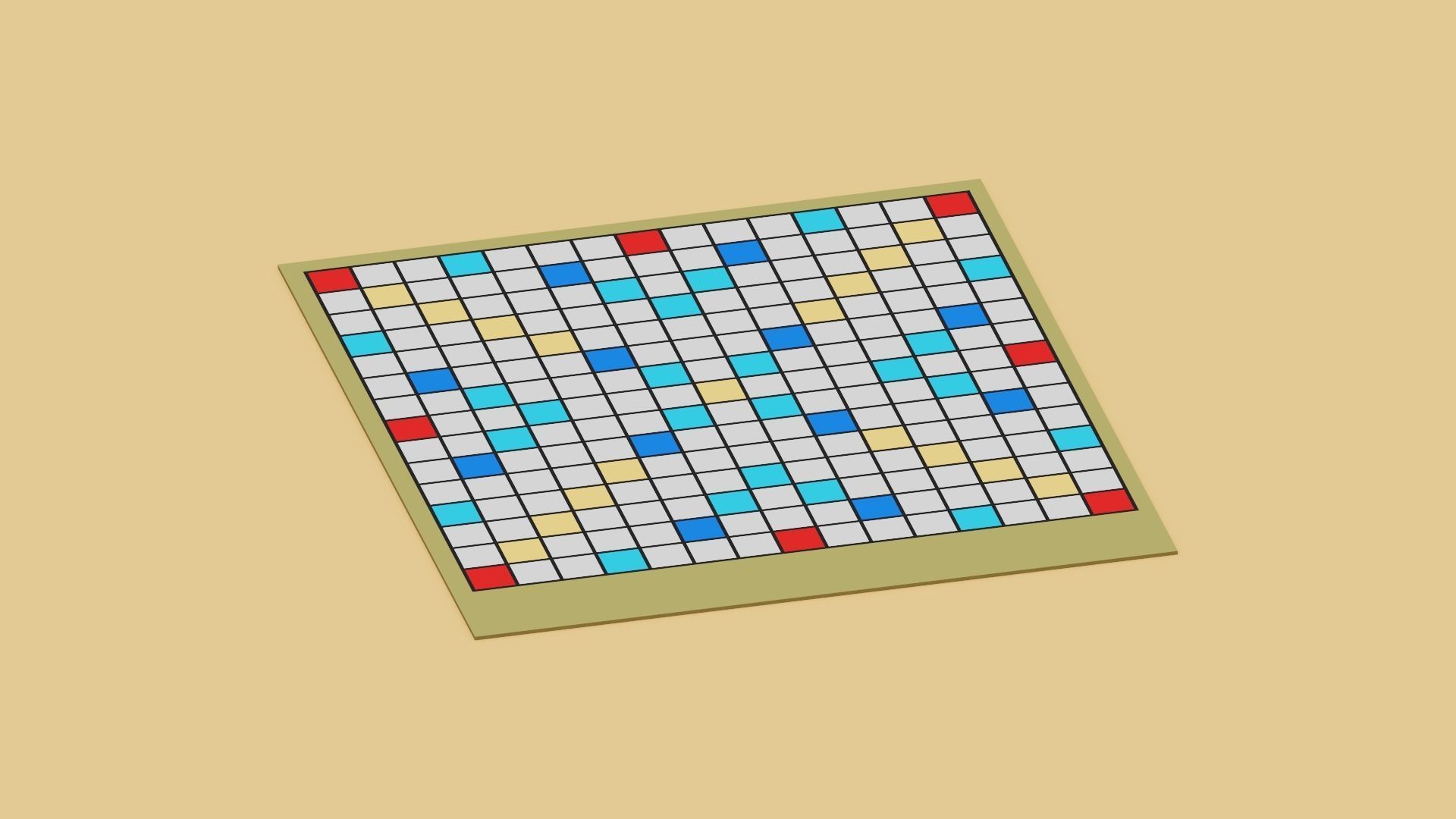 Voxel Scrabble Game Low-poly 3D model_17