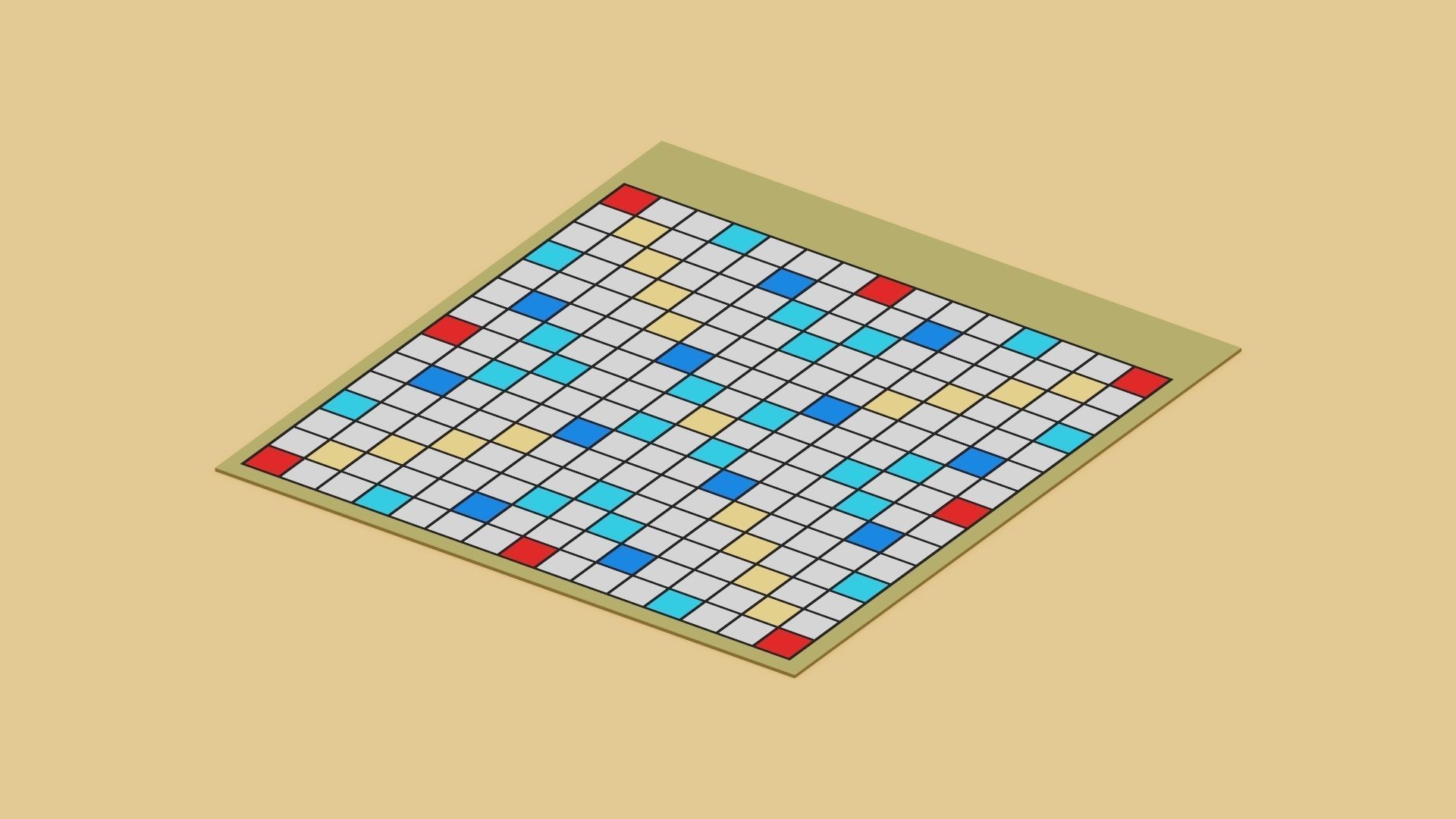 Voxel Scrabble Game Low-poly 3D model_3