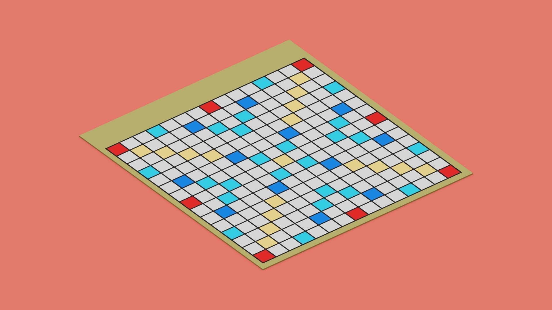 Voxel Scrabble Game Low-poly 3D model_4
