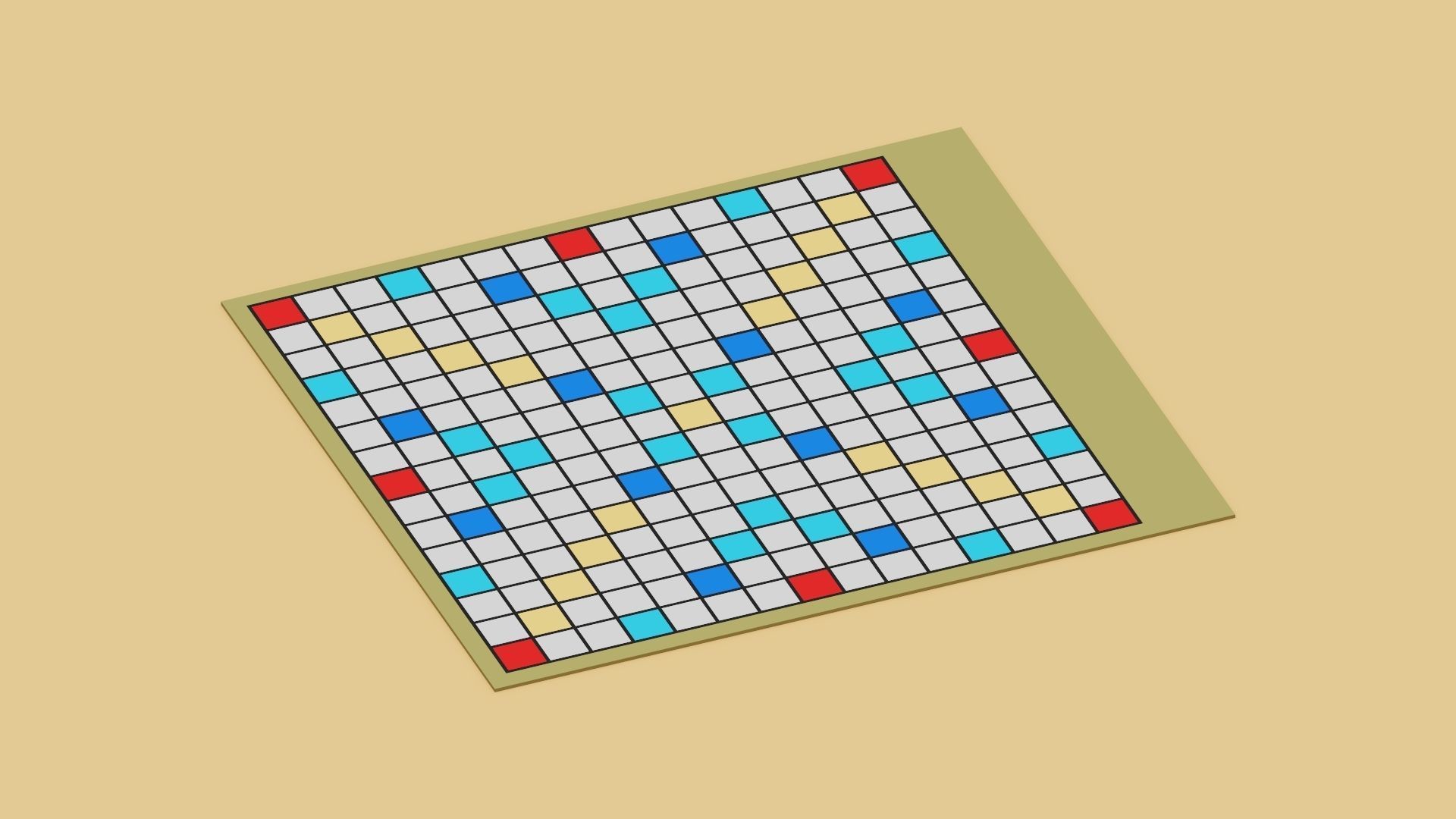 Voxel Scrabble Game Low-poly 3D model_1