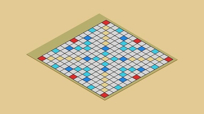 Voxel Scrabble Game Low-poly 3D model