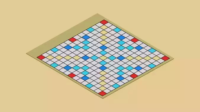 Voxel Scrabble Game Low-poly 3D model Voxel Scrabble Game Low-poly 3D model