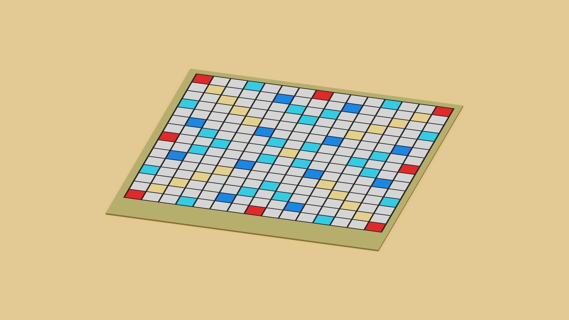 Voxel Scrabble Game Low-poly 3D model_12