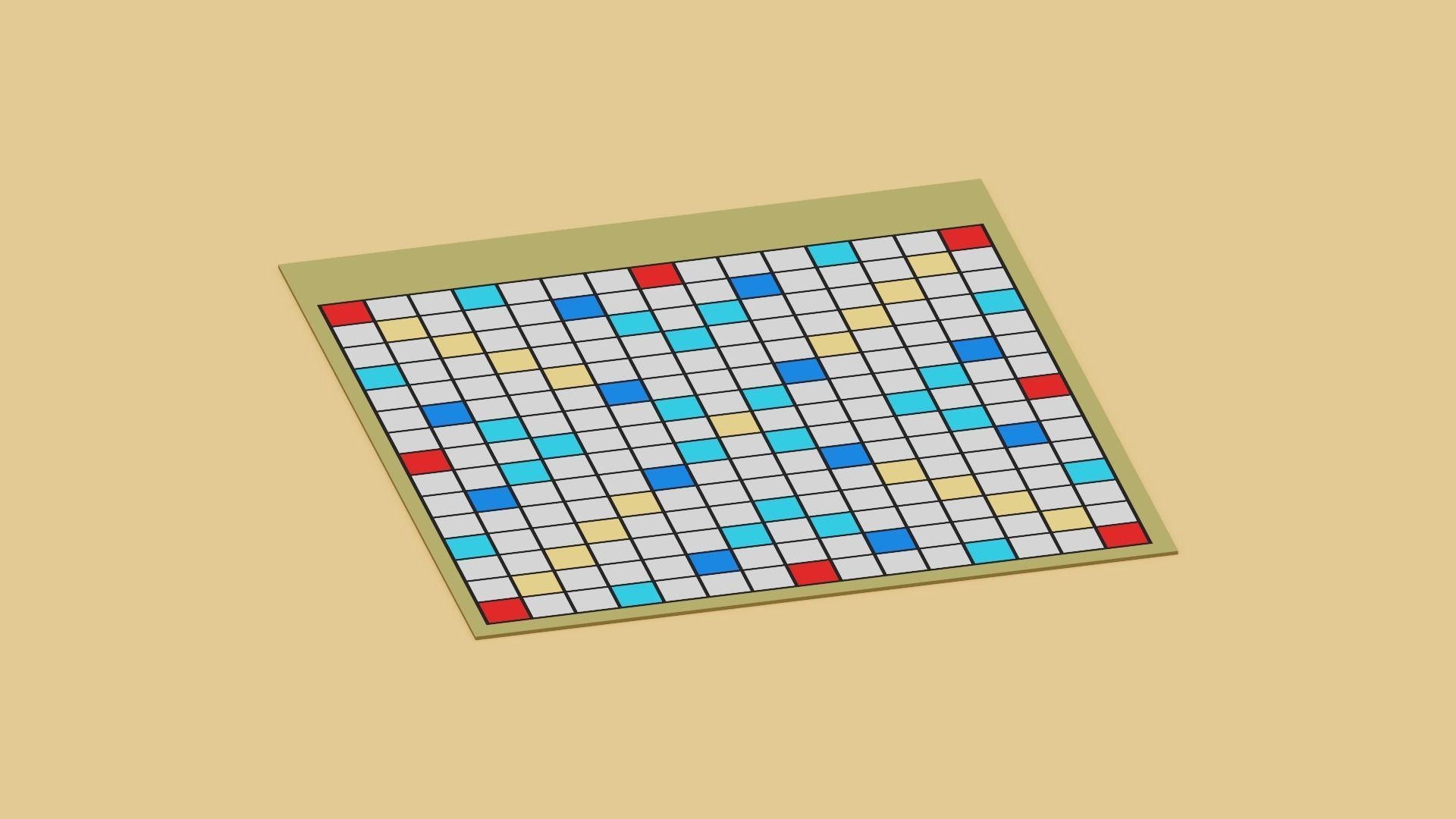 Voxel Scrabble Game Low-poly 3D model_7